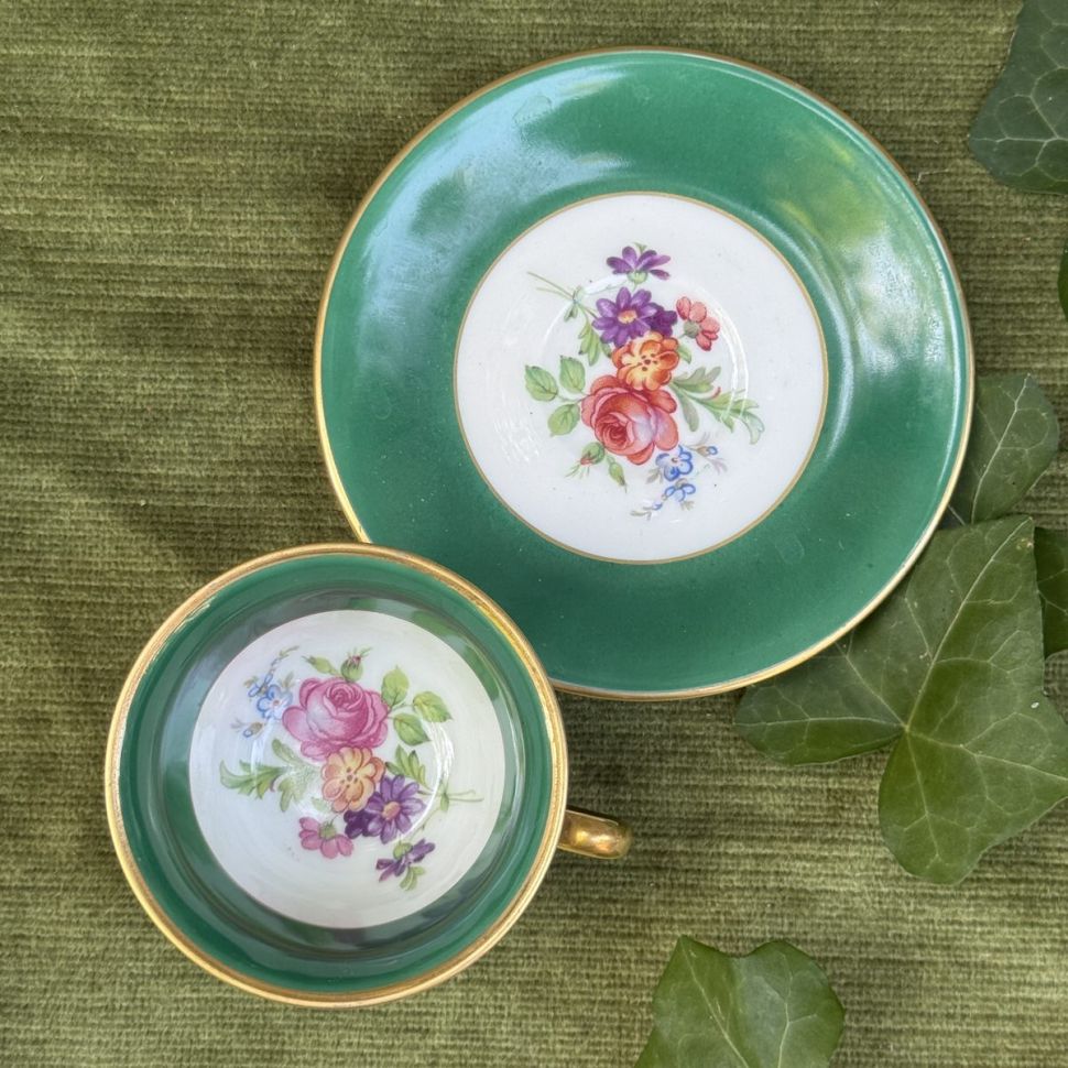 Кофейная пара Porcelainerie Nouvelle Limoges 100 мл фарфор Франция