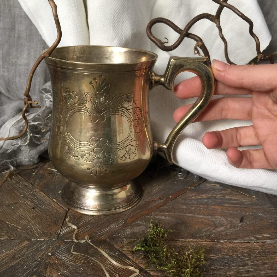 Кружка Цветы серебрение 500 мл