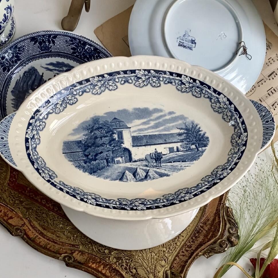 Блюдо 38 см Maastricht Cociete Ceramique Boerenhoeve Dutch Farm Нидерланды