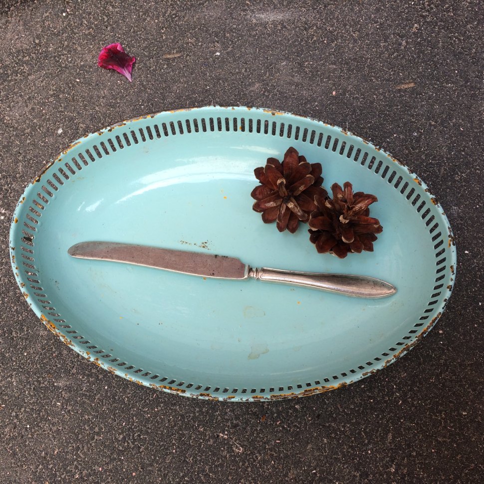 Нож столовый мельхиор 21 см