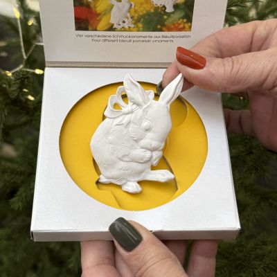 Подвес Hutschenreuther Заяц 8 см бисквитный фарфор Германия  