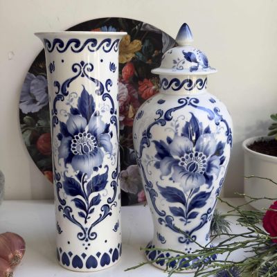 Ваза с крышкой Societe Ceramique Maastricht 33 см фарфор Голландия начало XX века