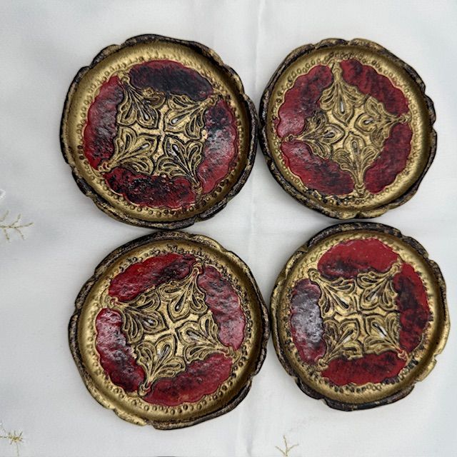 Блюдце подставка флорентийская 8 см дерево Италия