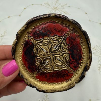 Блюдце подставка флорентийская 8 см дерево Италия 