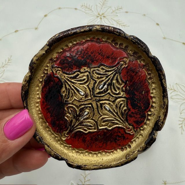 Блюдце подставка флорентийская 8 см дерево Италия