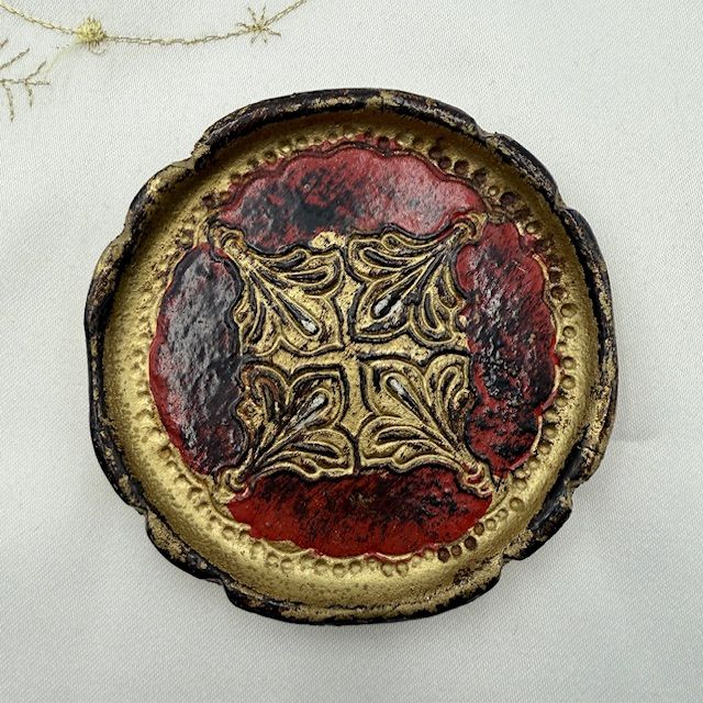 Блюдце подставка флорентийская 8 см дерево Италия