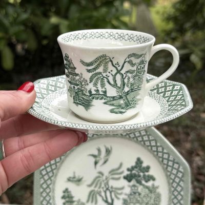 Чайная пара Willow J&G Meakin 180 мл Англия зеленая 