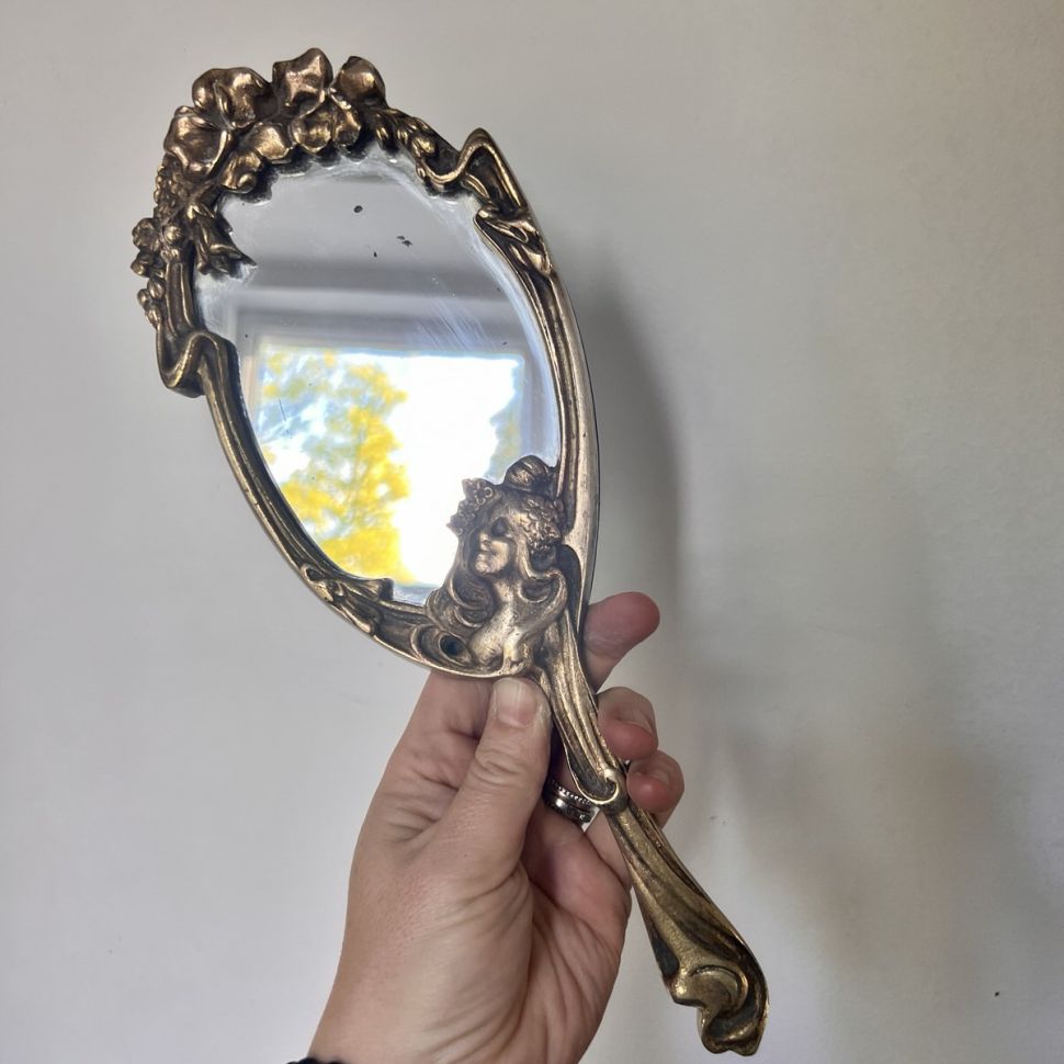 Зеркало Арнуво туалетное 31 см бронза Франция