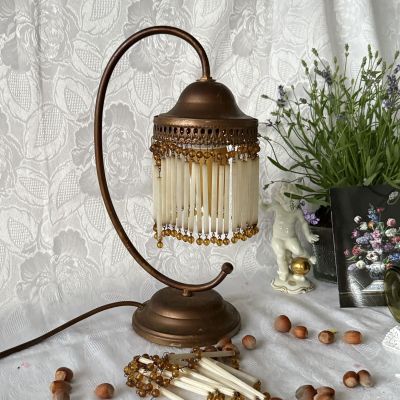 Лампа настольная 37 см Арнуво медь стекло
