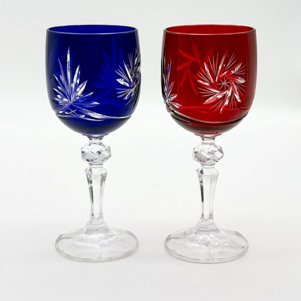 Бокал набор 2 шт. 200 мл цветной хрусталь Чехия