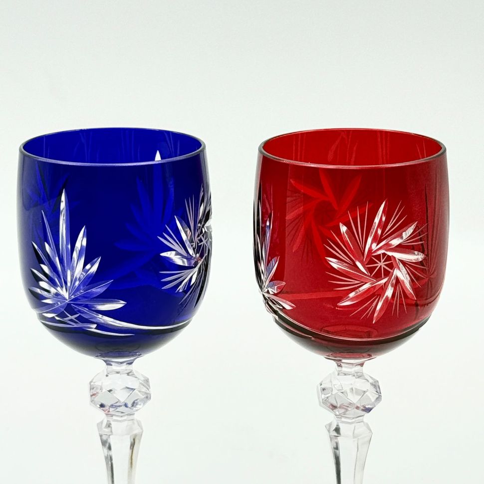 Бокал набор 2 шт. 200 мл цветной хрусталь Чехия