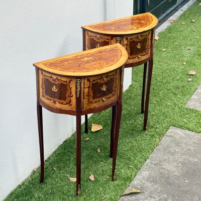 Стол консоль в дворцовом стиле 70х46 см дерево инкрустация