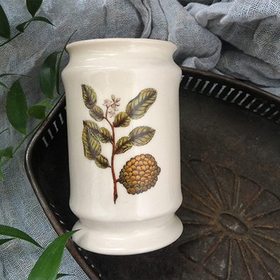 Банка стакан керамическая с ботаническим рисунком