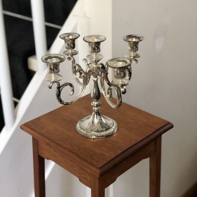 Канделябр подсвечник для пяти свечей Германия потертости серебрения