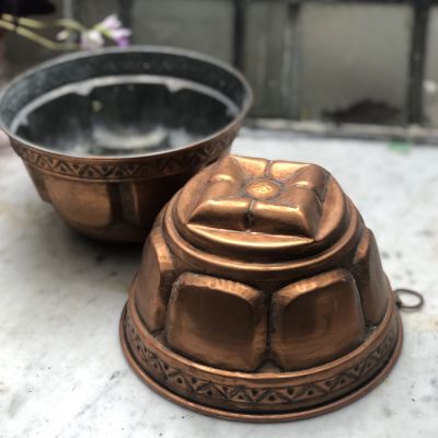 Форма для выпечки 17,5 см высота 10 см с подвесом медь