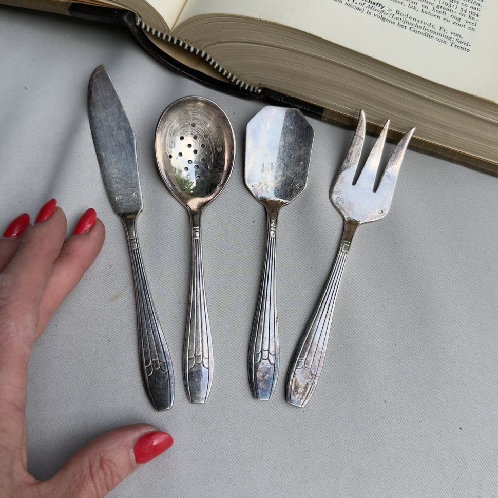 Набор сервировочный 4 предмета серебрение Франция Ардеко