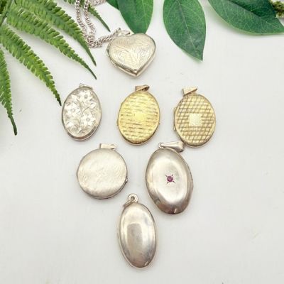 Кулон локет с розовым стразом 4 см серебро