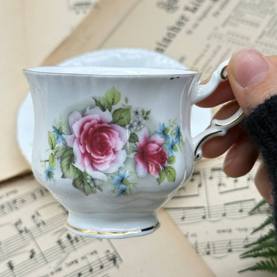 Кофейная пара Paragon Viktoriana Rose 140 мл Англия