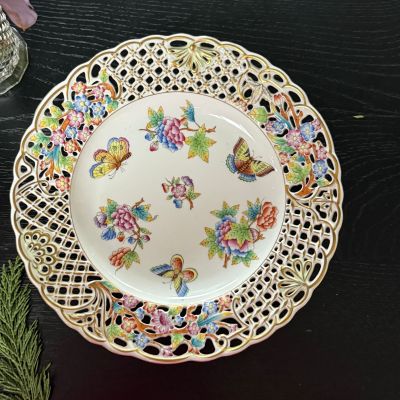 Тарелка Herend Queen Victoria 24 см фарфор золочение Венгрия ручная роспись