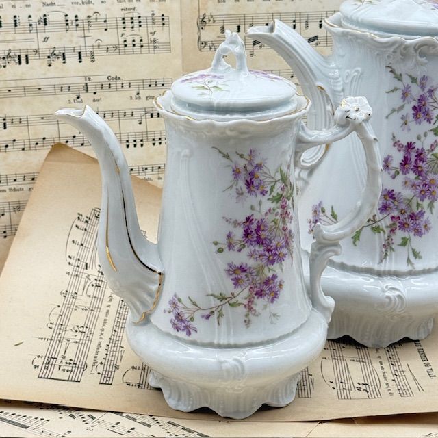 Чайник кофейник Carl Tielsch 1 л фарфор Германия 1900 гг 