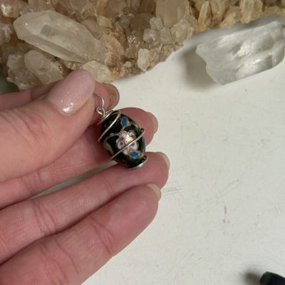 Подвеска-яйцо Цветы 3 см эмаль