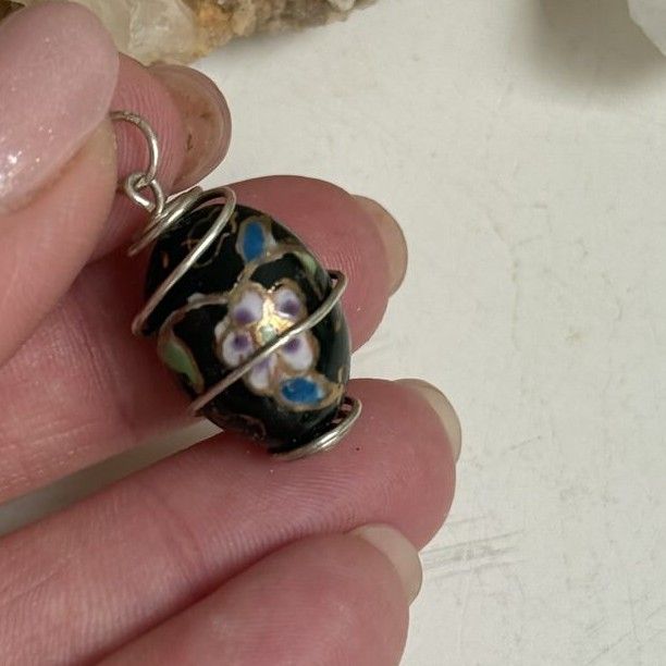 Подвеска-яйцо Цветы 3 см эмаль