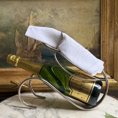 Подставка для бутылки шампанского держатель 29 см серебрение