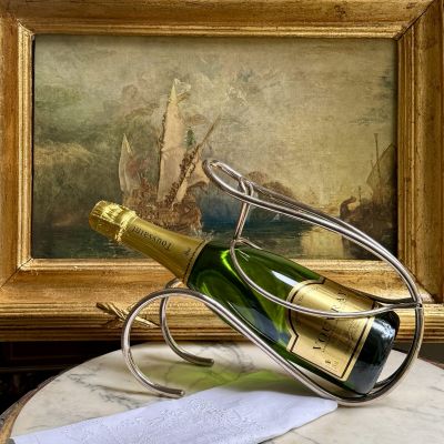 Подставка для бутылки шампанского держатель 29 см серебрение