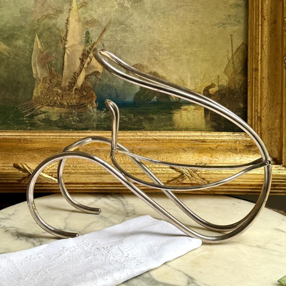 Подставка для бутылки шампанского держатель 29 см серебрение