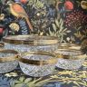 Салатник с металлическим кантом набор 7 предметов хрусталь позолота Франция