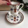 Чайная пара 19 век Maestricht Societe Ceramique Potiche 125 мл Голландия