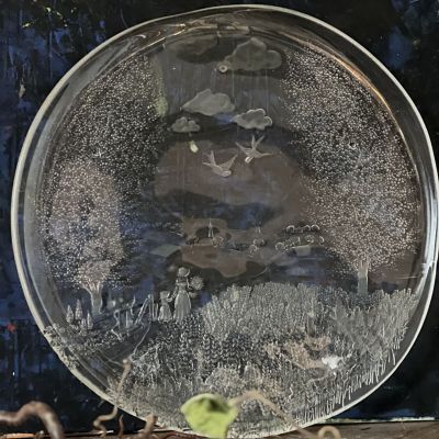 Блюдо огромное 42 см хрусталь Швеция 