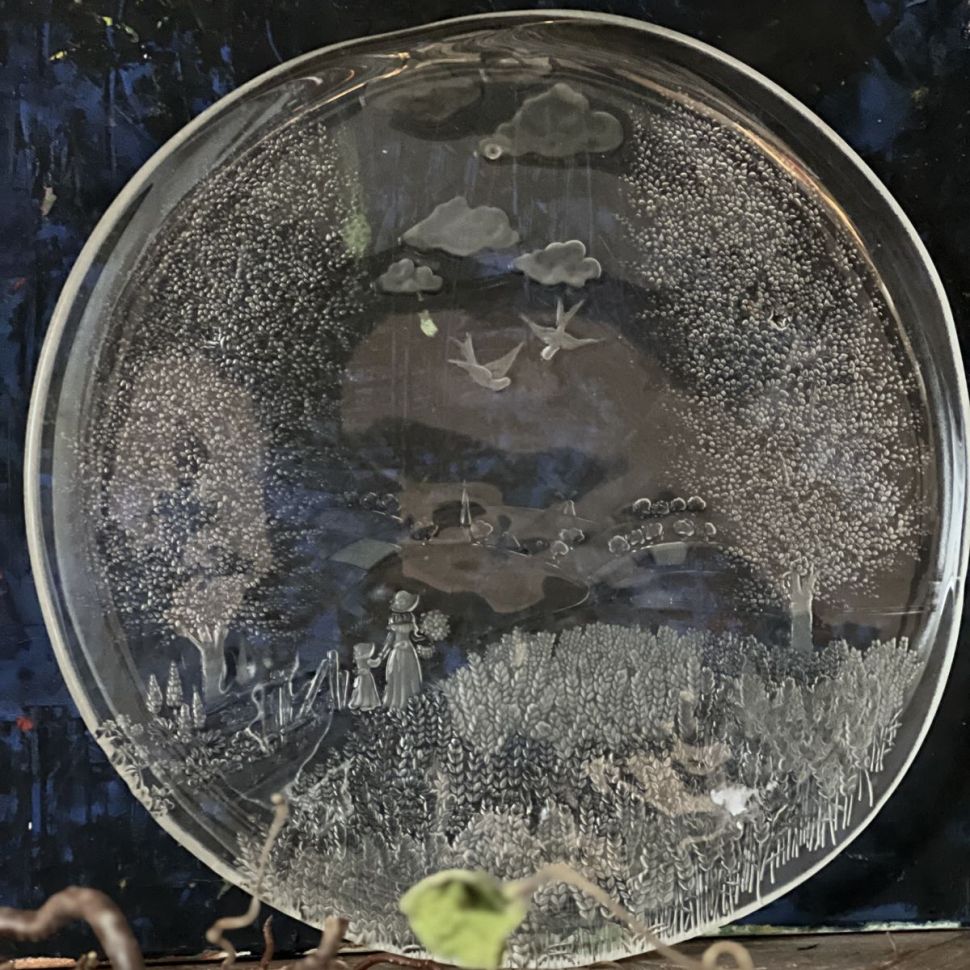 Блюдо огромное 42 см хрусталь Швеция 