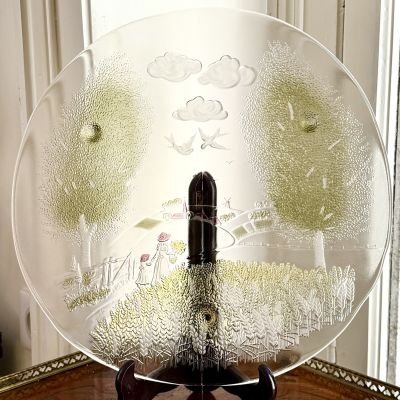 Блюдо огромное 42 см хрусталь Швеция 