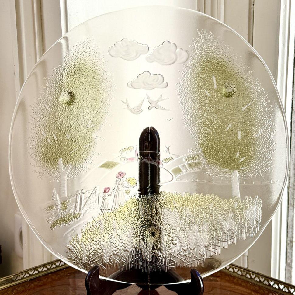 Блюдо огромное 42 см хрусталь Швеция 