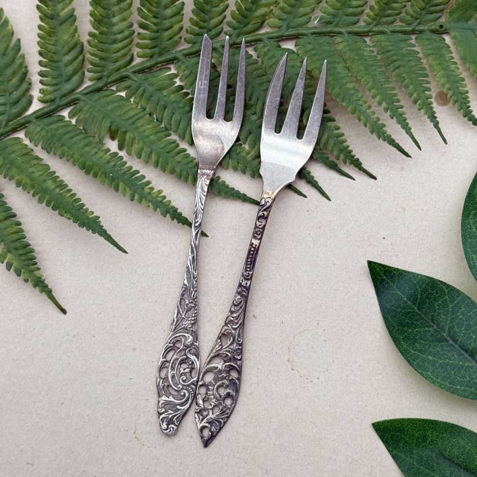 Вилка десертная набор 2 шт Ажур 12 см серебрение