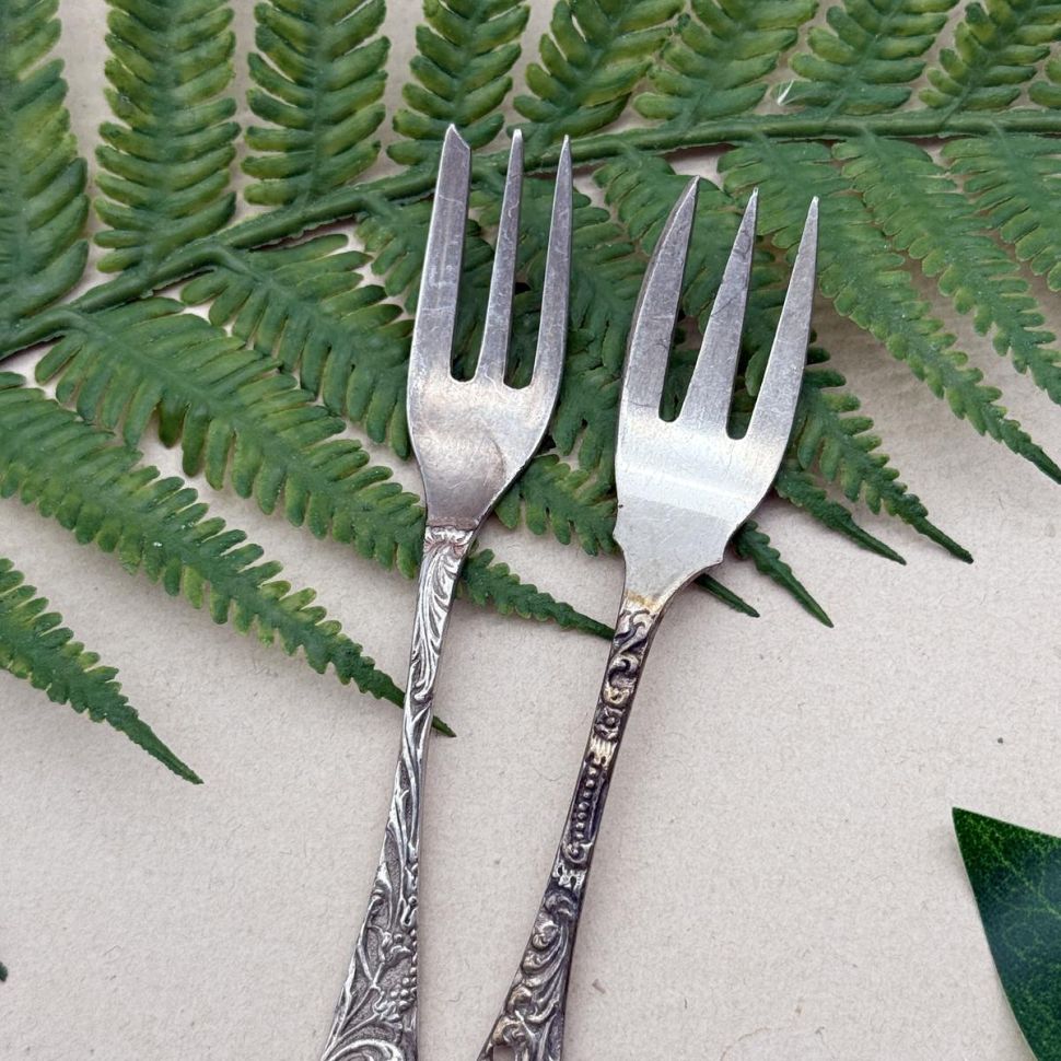 Вилка десертная набор 2 шт Ажур 12 см серебрение