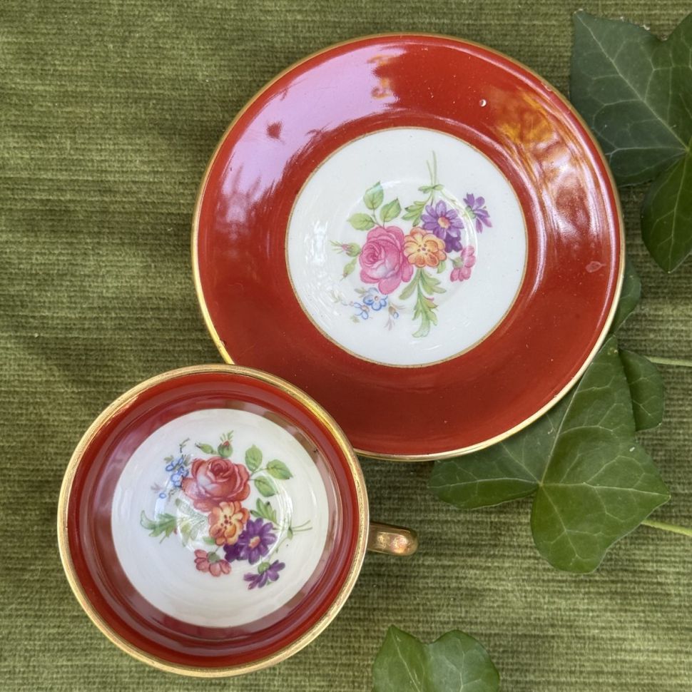 Кофейная пара Porcelainerie Nouvelle Limoges 100 мл фарфор Франция