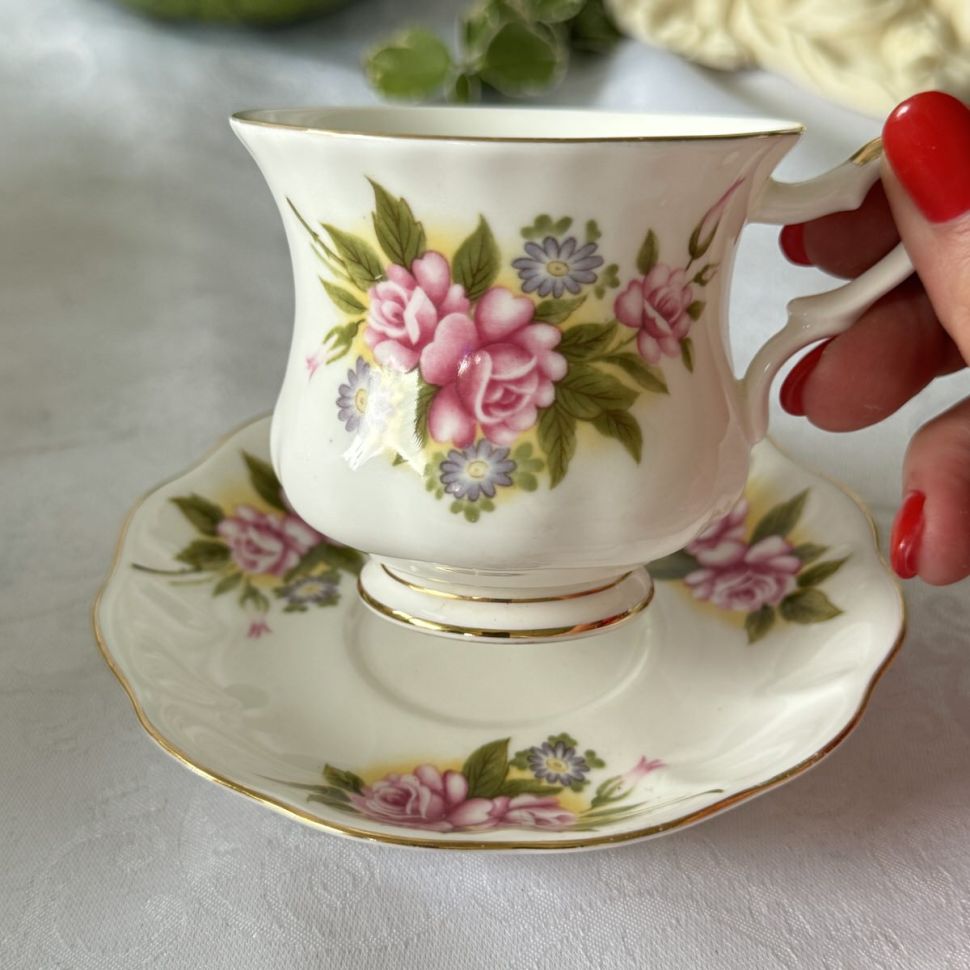 Кофейная пара Royal Ascot Rose basket 160 мл Англия