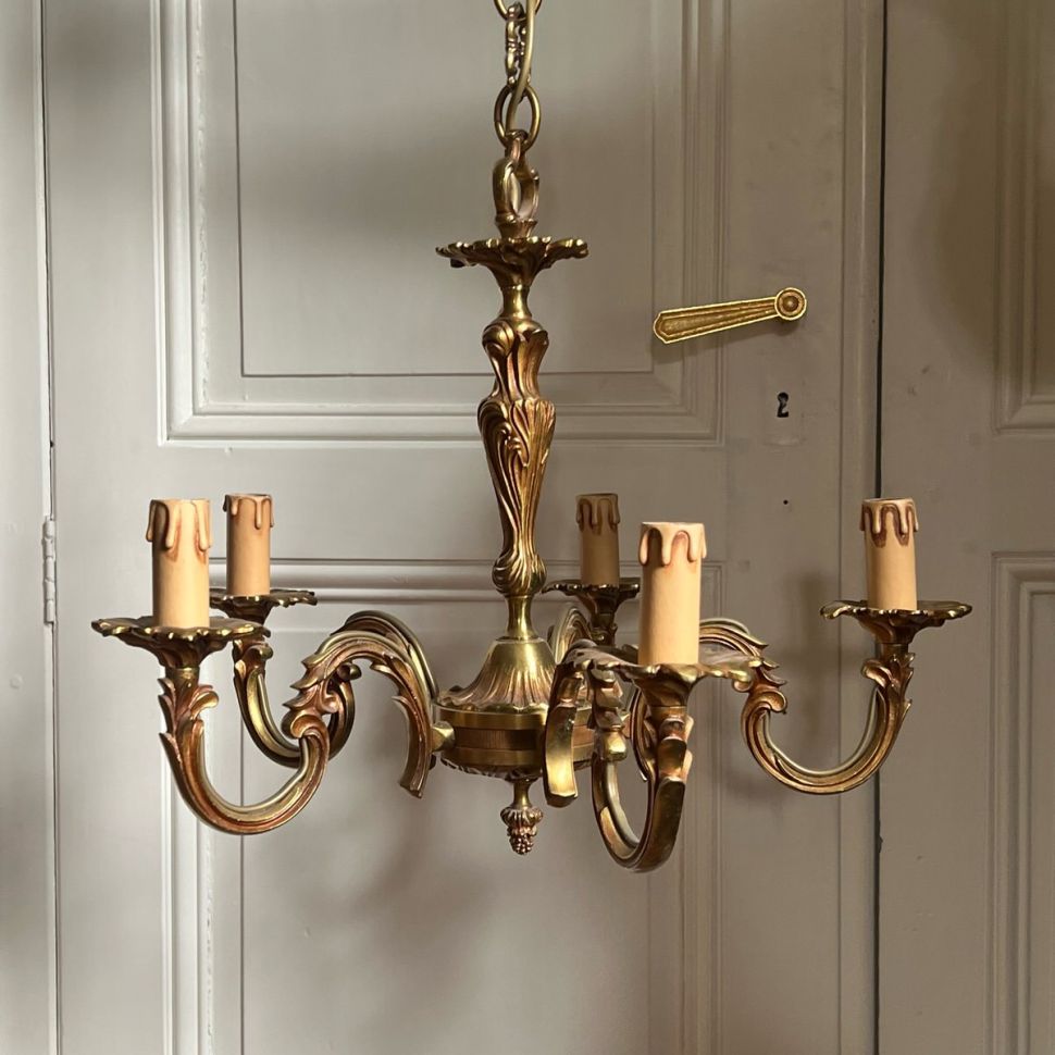 Люстра 5-ти рожковая 82 см бронза 1950-е гг.