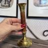 Подсвечник на одну свечу 18 см латунь дерево