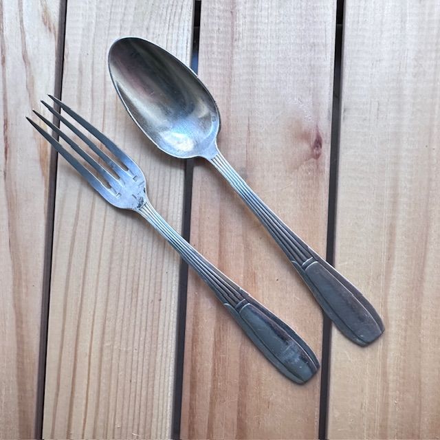 Вилка ложка набор 2 предмета SFAM 19 см серебрение Франция