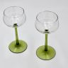 Бокал на высокой зеленой ножке 200 мл хрусталь