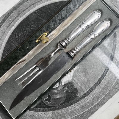 Набор столовый для мяса 2 предмета серебрение Франция