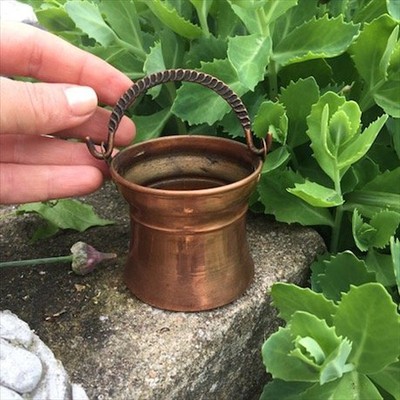 Кашпо ведерко медное мини