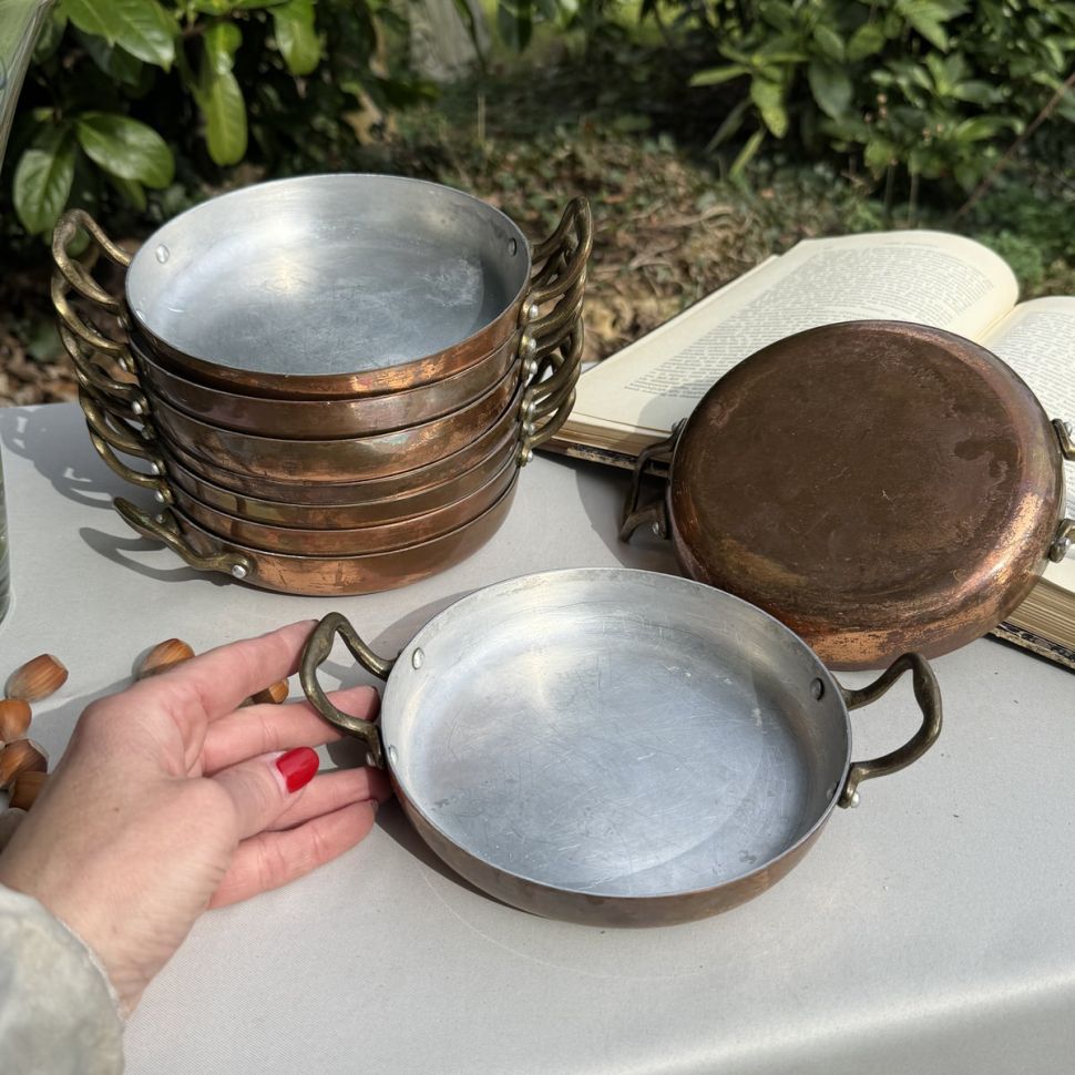 Сковорода с двумя ручками 21 см медь латунь