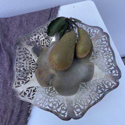 Блюдо с ажурным краем 23 см мельхиор 