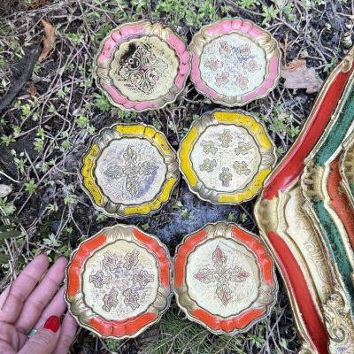 Блюдце подставка флорентийская набор 6 шт. Италия  