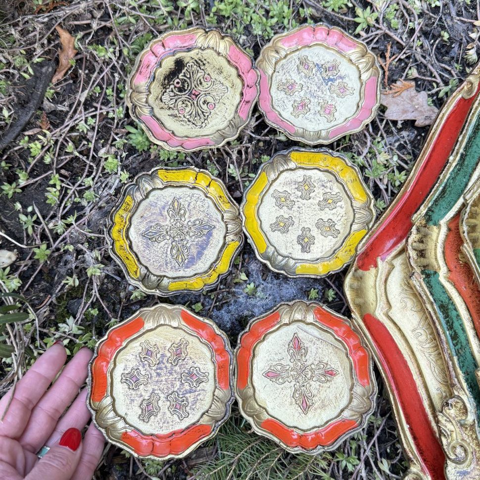 Блюдце подставка флорентийская набор 6 шт. Италия  