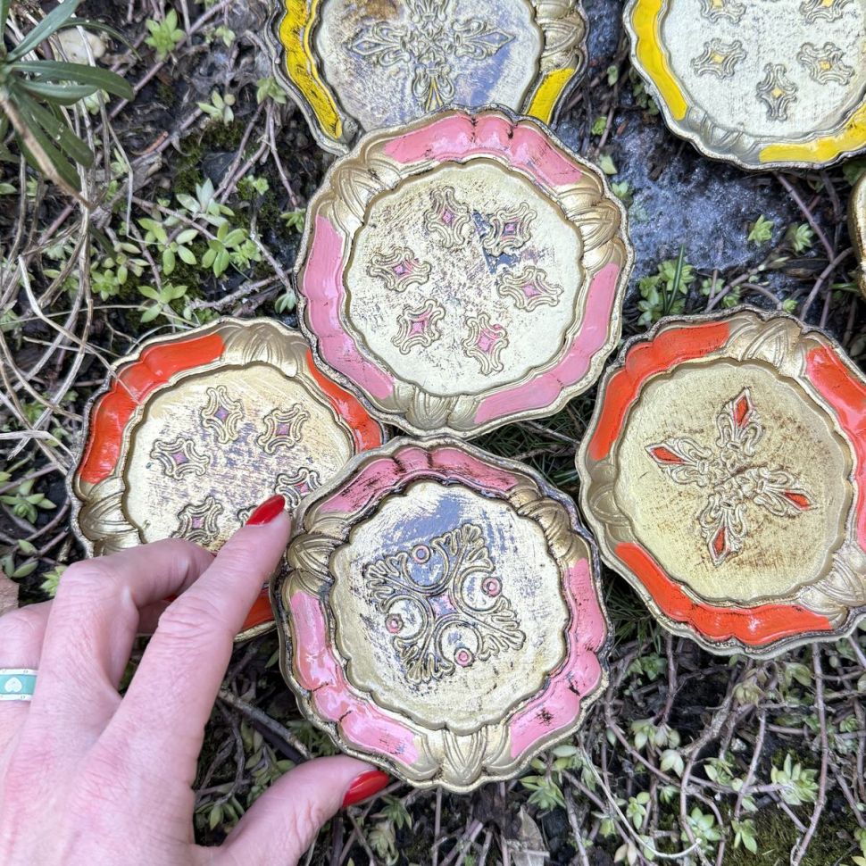 Блюдце подставка флорентийская набор 6 шт. Италия  